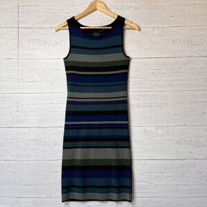 Rolo & Ale Dress Womens Size 2/4 Alexian Allover Stripes Bodycon Stretch Modern